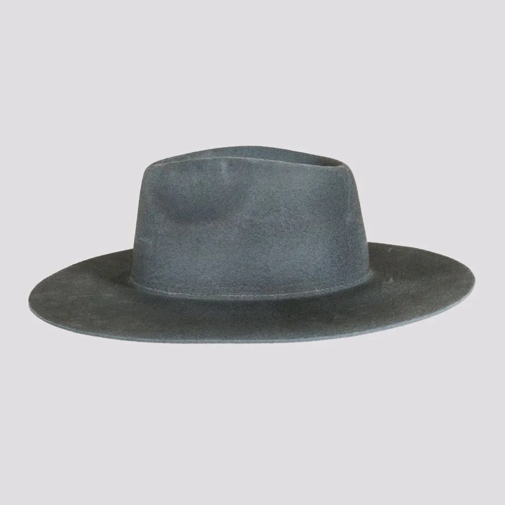 American Hat Makers Men's Rancher Wide Brim Felt Fedora Hat in Black