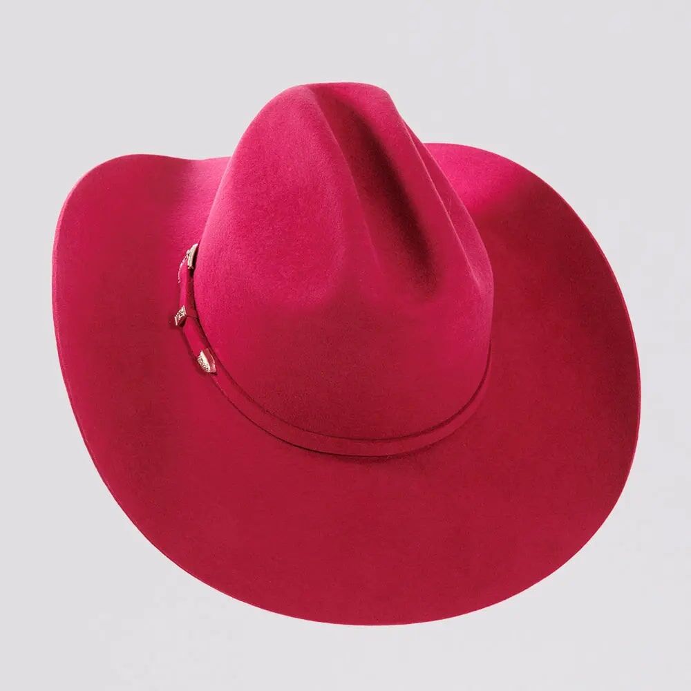 American Hat Makers Women's Cattleman Felt Cowgirl Hat in Hot Pink