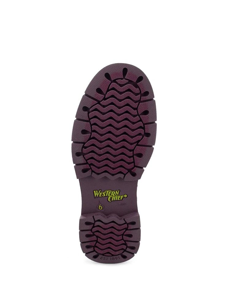 Western Chief Women's Floral Paisley Tall Rain Boot in Plum