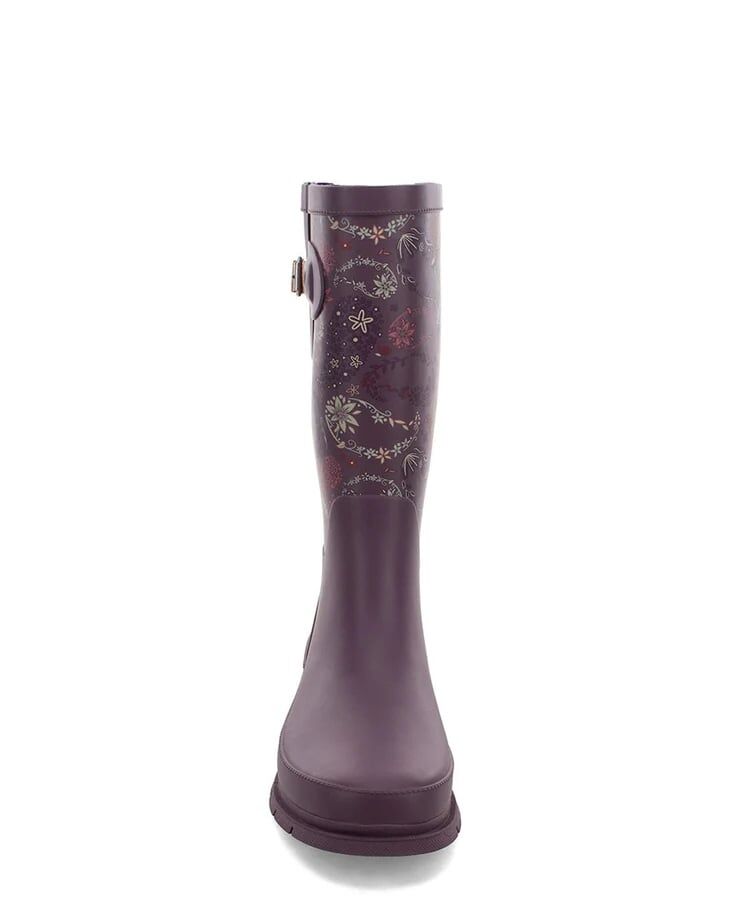 Western Chief Women's Floral Paisley Tall Rain Boot in Plum