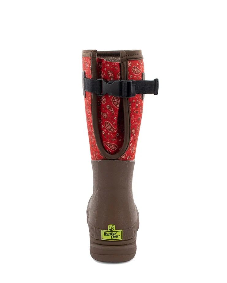 Western Chief Women's Bandana Neoprene Faux Fur Wide Calf Tall Cold Weather Boot