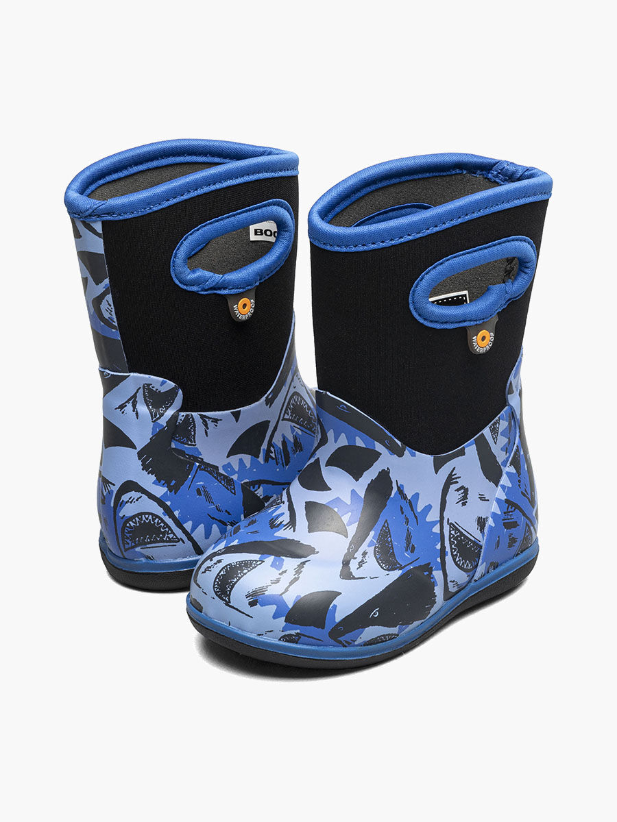 Bogs Kids' Baby Classic Sharks Baby Boots in Blue