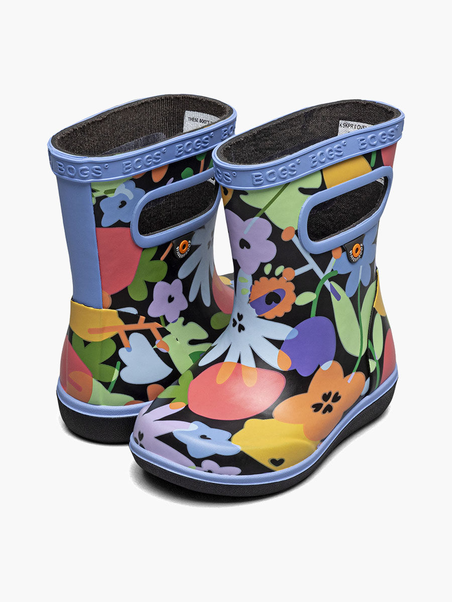 Bogs Kids' Skipper II Overlap Flowers Rainboots