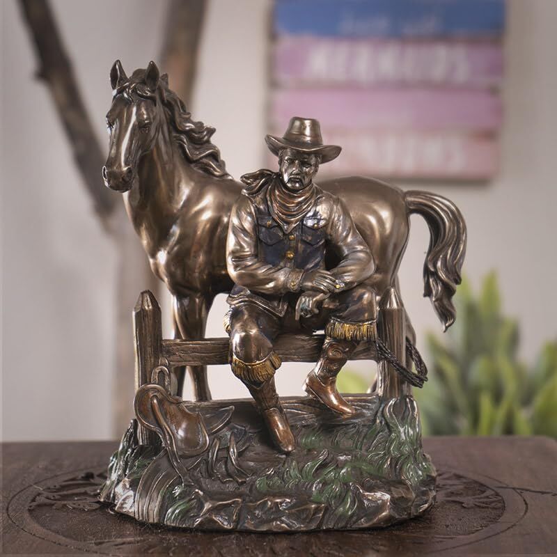 Pacific Trading Cowboy Tranquility Statue, 7-In