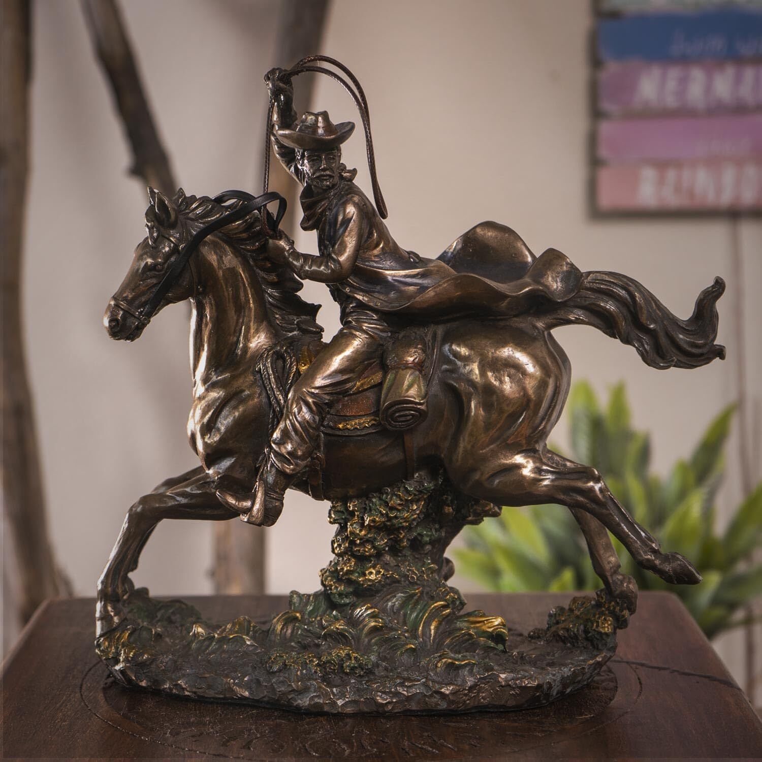Pacific Trading Cowboy Lasso Action Statue, 9 1/2-In