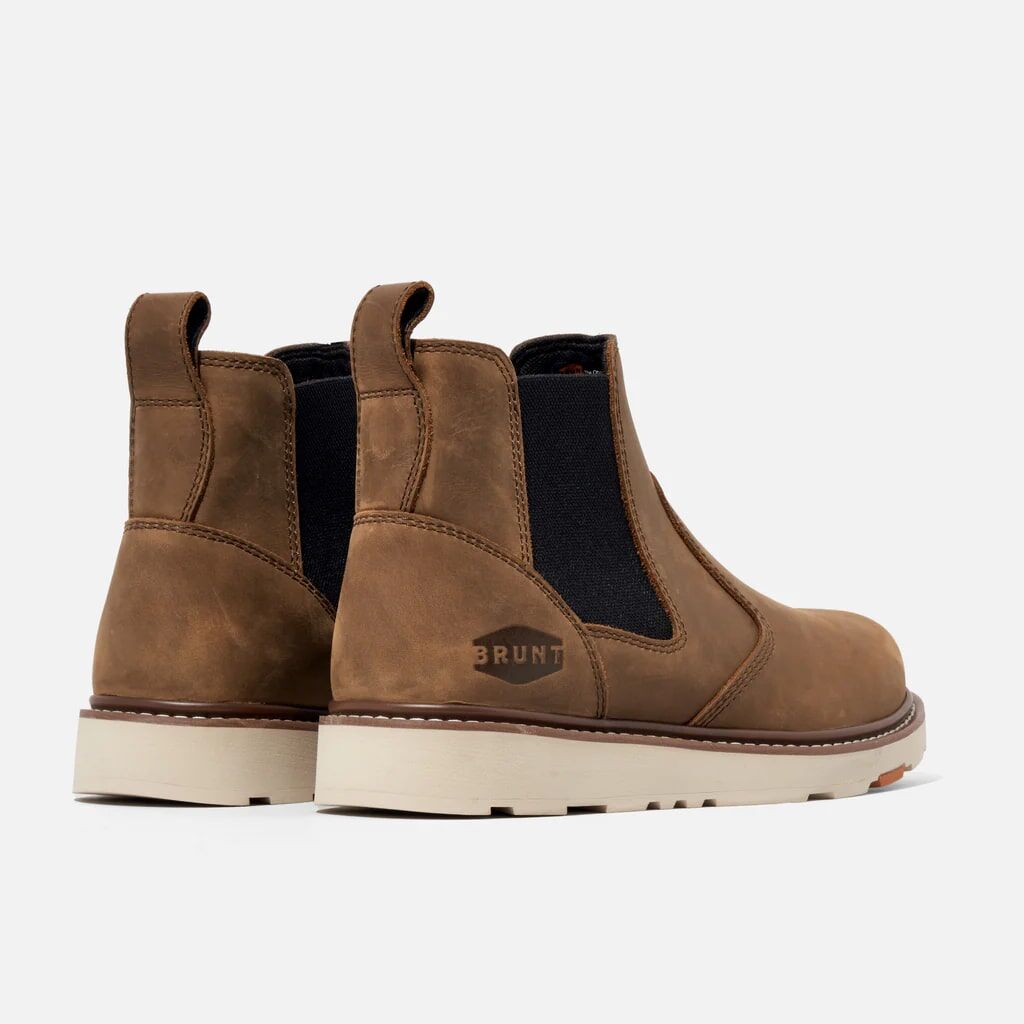 BRUNT Men's The Ohman Soft Toe Slip On Work Boot in Brown