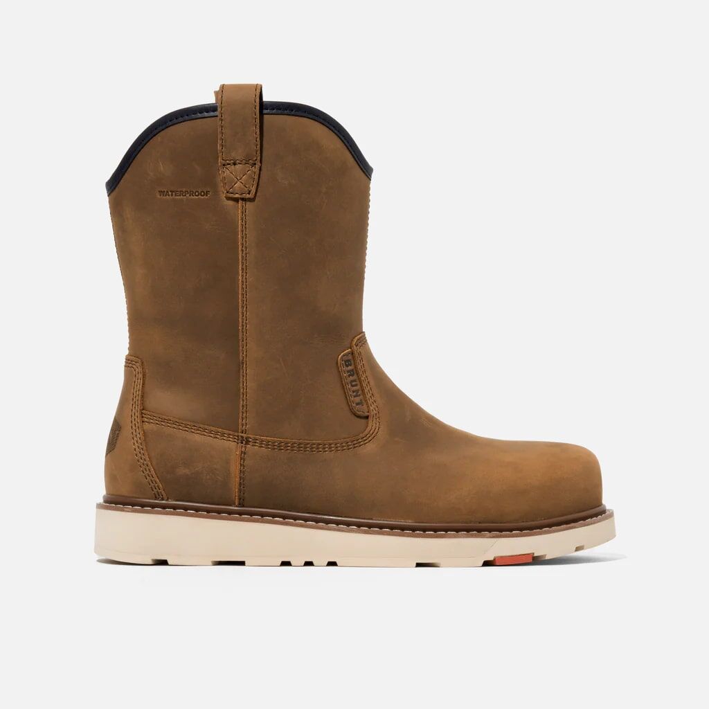 BRUNT Men's The Bolduc Waterproof Composite Toe Work Boot in Brown