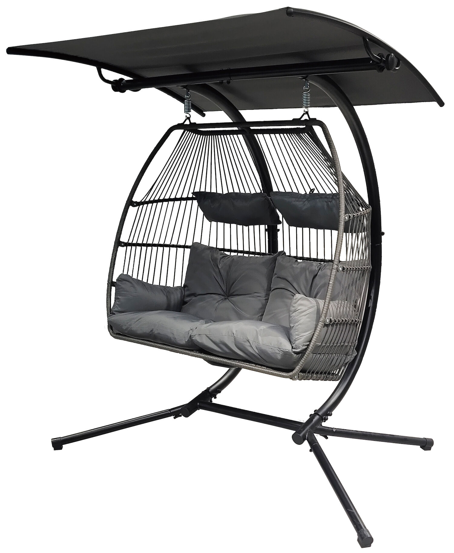 Backyard Expressions Deluxe Double Wicker Swing