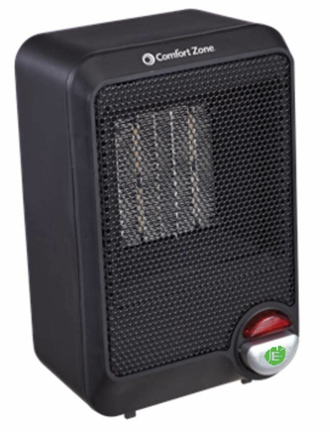 Comfort Zone Ceramic Personal Heater - Black
