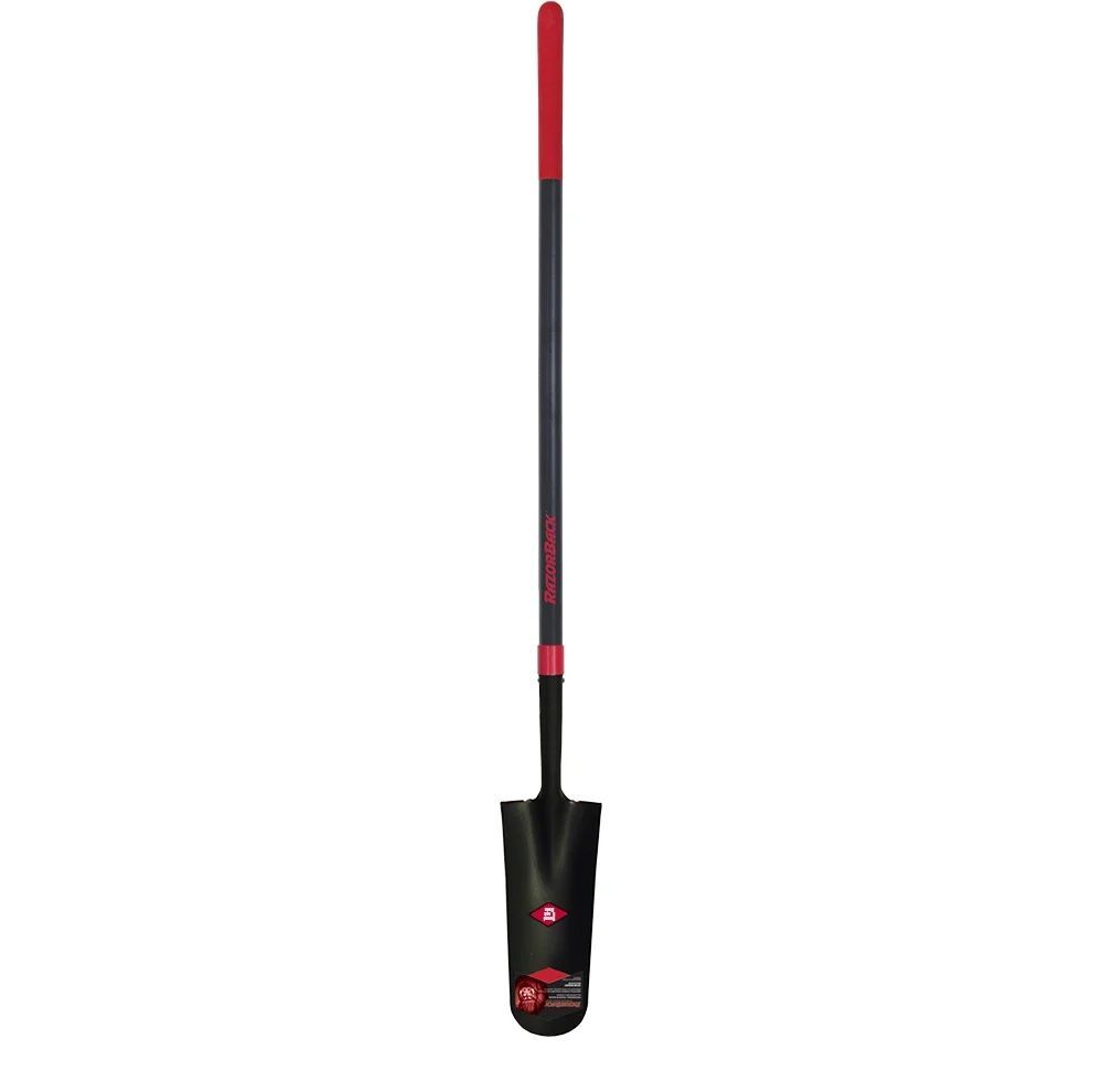 Razor-Back Drain Spade with Fiberglass Handle and Cushion Grip, 14-In