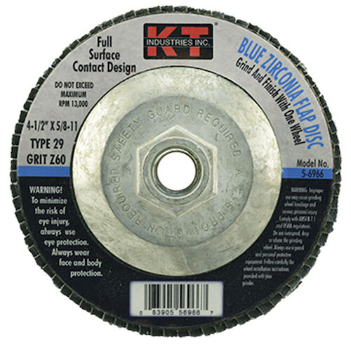 KT Industries 4.5 X 5/8-11 X 60 Grit Blue Z Flap Disc