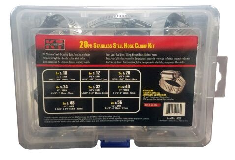 KT Industries Hose Clamp Kit, 20-Pc