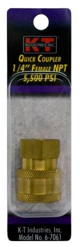KT Industries Quick Coupler, 1/4-In Female NPT 5,500 PSI
