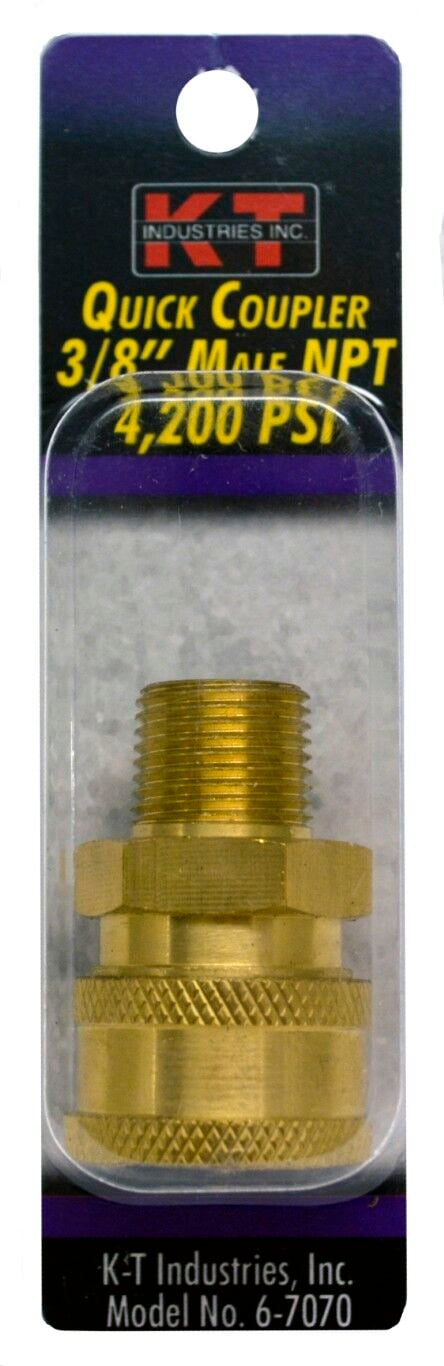 KT Industries Brass Socket Quick Coupler 4,200 PSI, 3/8-In Male NPT