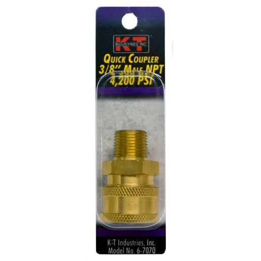 Compressor Socket Ranch KT Industries Brass Socket Quick Coupler 4,200 PSI, 3/8-In Male NPT
