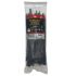 KT Industries UV Black Standard Duty Screw Mount Premium Cable Ties, 8-In, 100-Pk