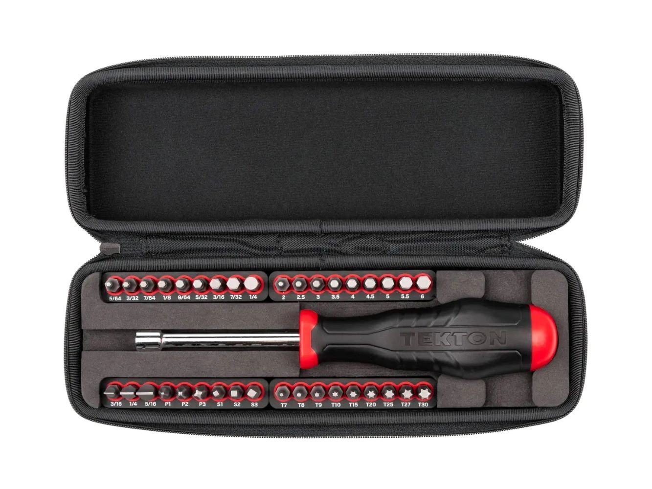 Tekton 1/4-In Bit Driver and Bit Set with Case, 37-Pc