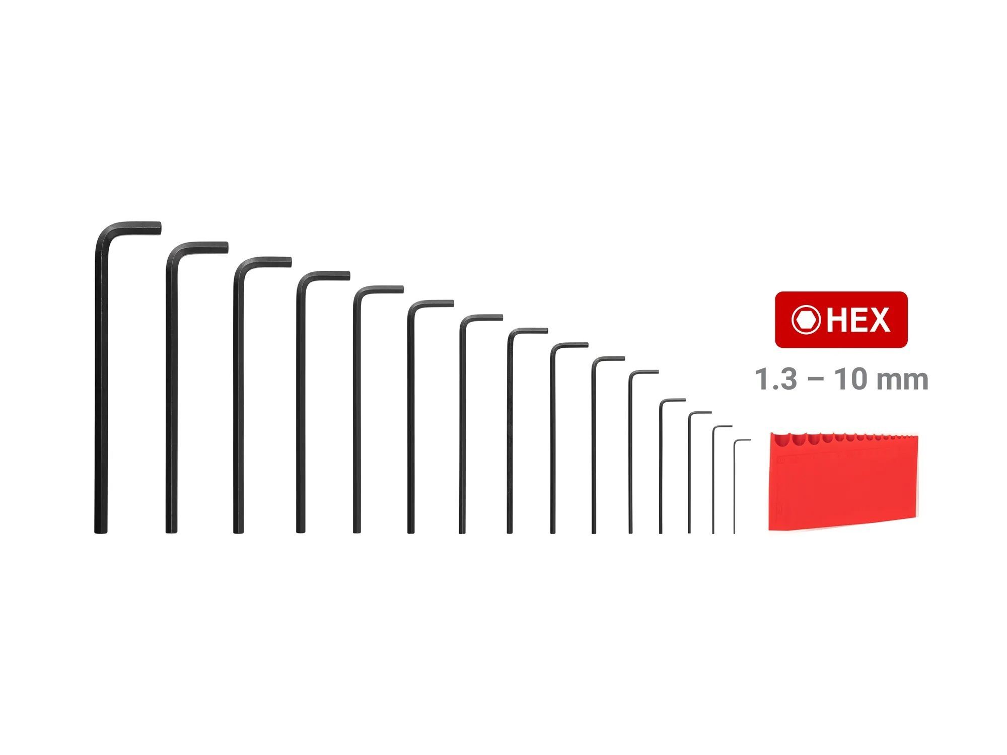 Tekton Metric Flat End Hex L-Key Set with Holder, 15-Pc