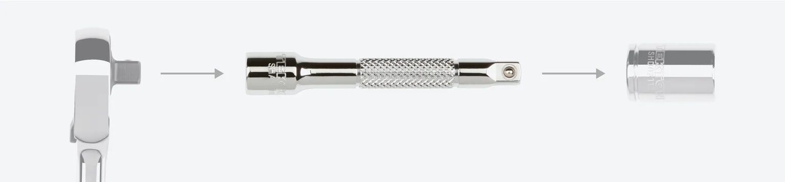 Tekton Socket Extension, 1/4-In Drive x 3-In