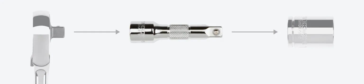 Tekton Socket Extension, 3/8-In Drive x 10-In