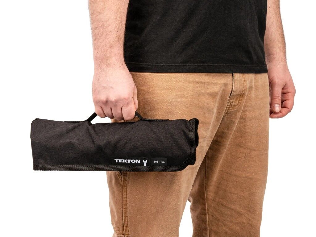 Tekton 1/4-1-In Combination Wrench Set with Pouch, 15-Pc