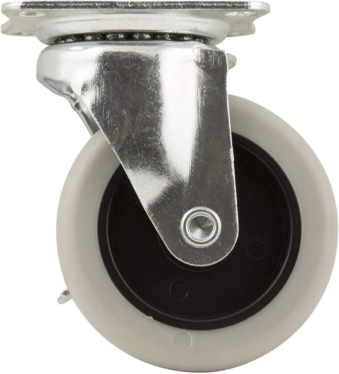 Precision Casters + Wheels 3-In Swivel Plate Non-Marking TPR Caster With Brake