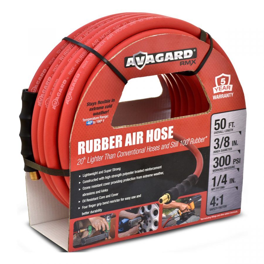 Avagard Rubber Air Hose, 3/8-In x 100-Ft