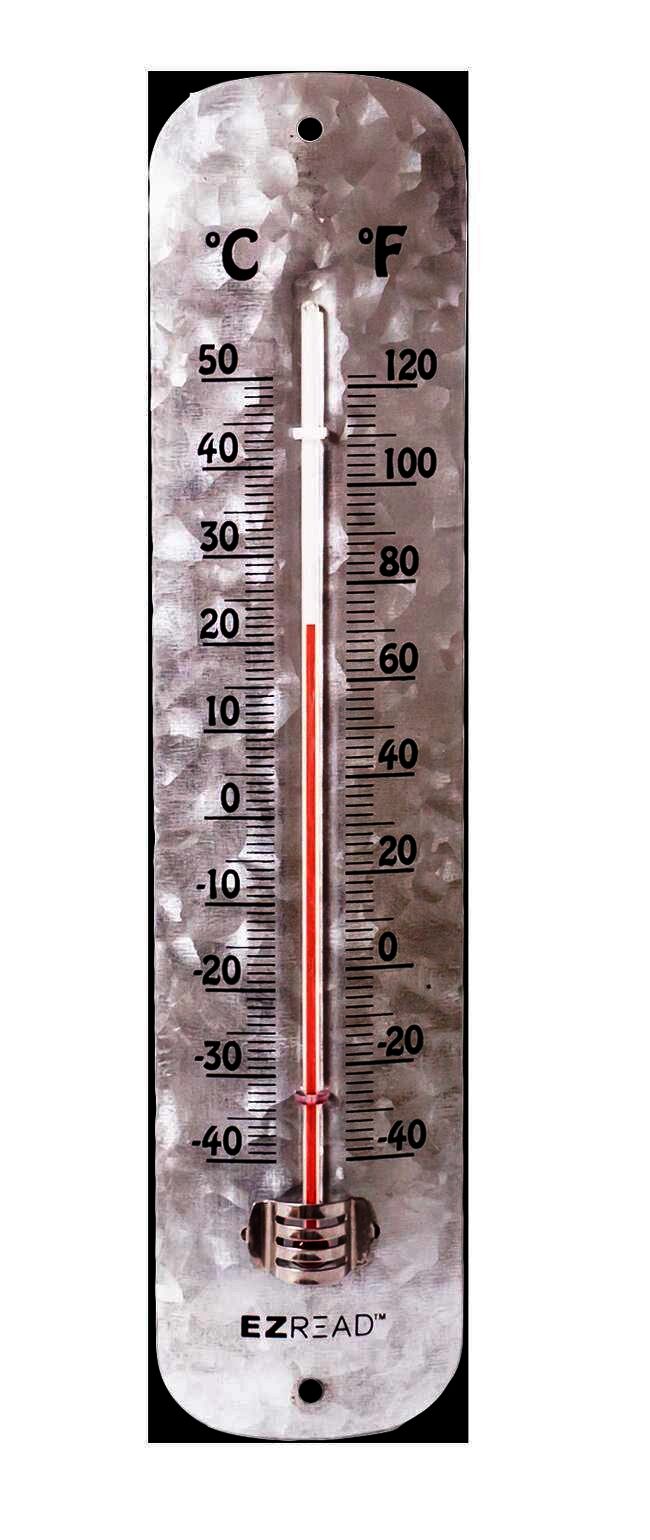 EZ Read 12 in Aluminum Thermometer - Silver