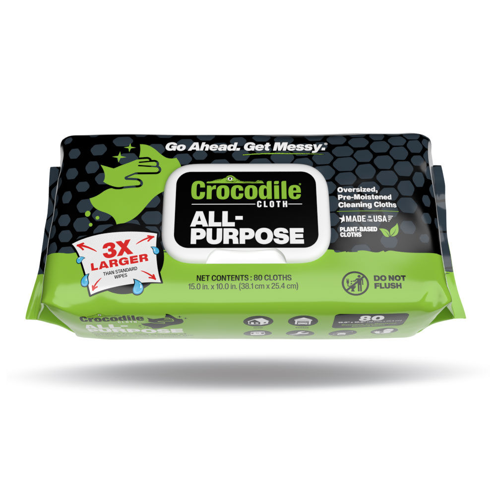 Crocodile Cloth All-Purpose 15 X 10-In Hand Wipes, 80-Ct