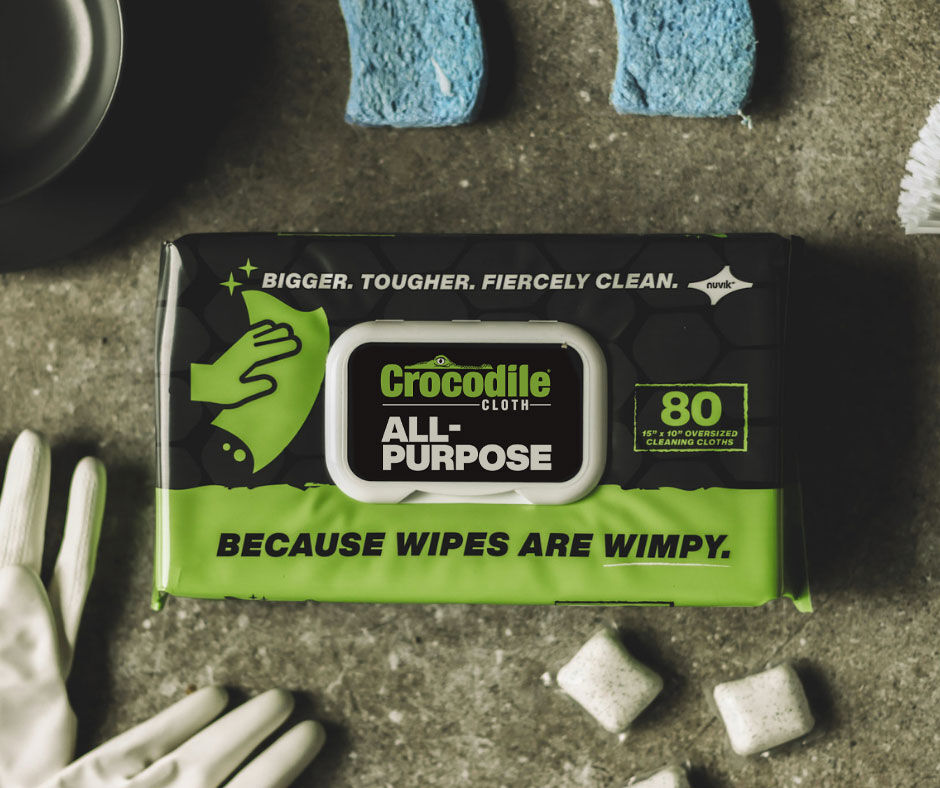 Crocodile Cloth All-Purpose 15 X 10-In Hand Wipes, 80-Ct