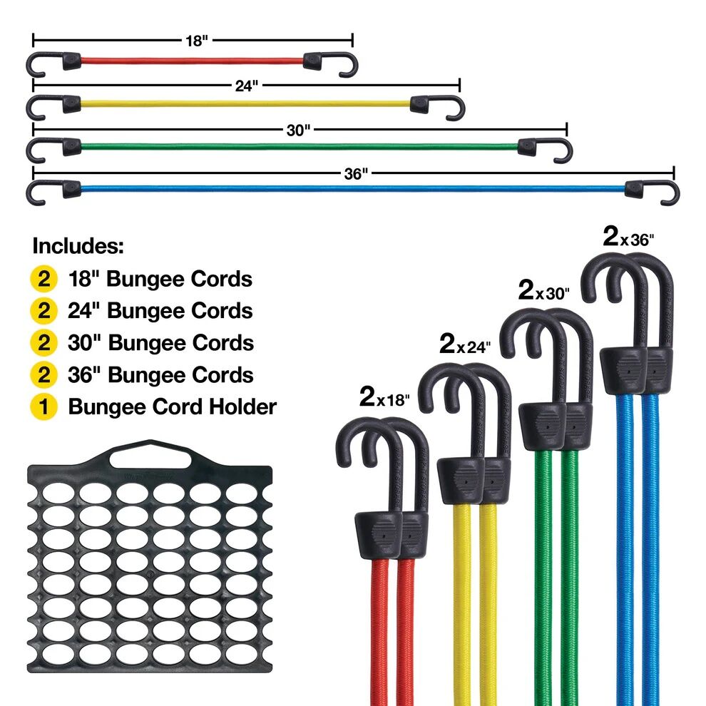 Wrap-It Storage Bungee Buddy - Bungee Cord Organizer, 3-Pk