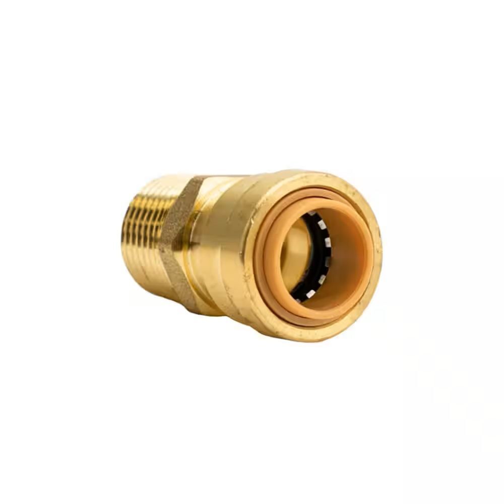 QuickFitting Push-to-Connect x MNPT Brass Adapter Fitting, 1/2-In x 1/2-In