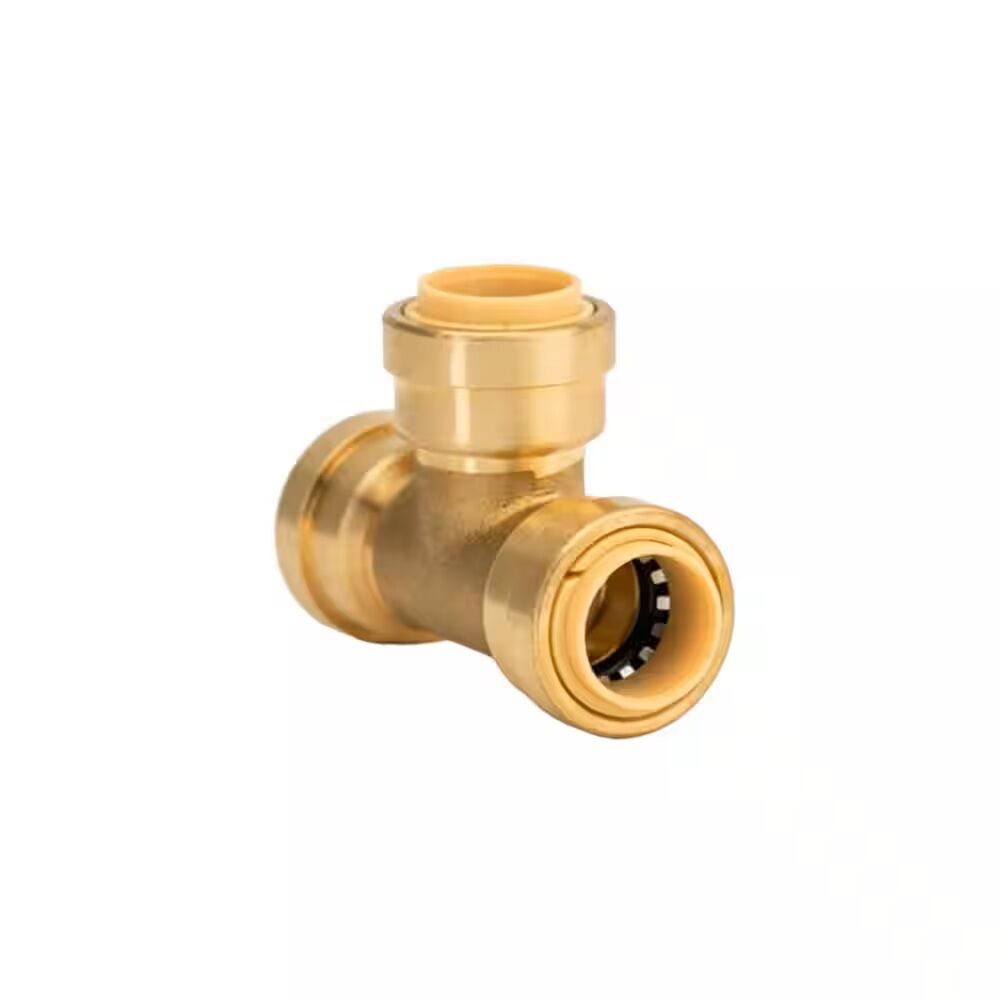 QuickFitting Push-to-Connect Brass Tee Fitting, 1/2-In x 1/2-In x 1/2-In
