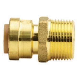 QuickFitting Brass Straight Male Reducing Adapter, 1/2-In x 3/4-In MNPT