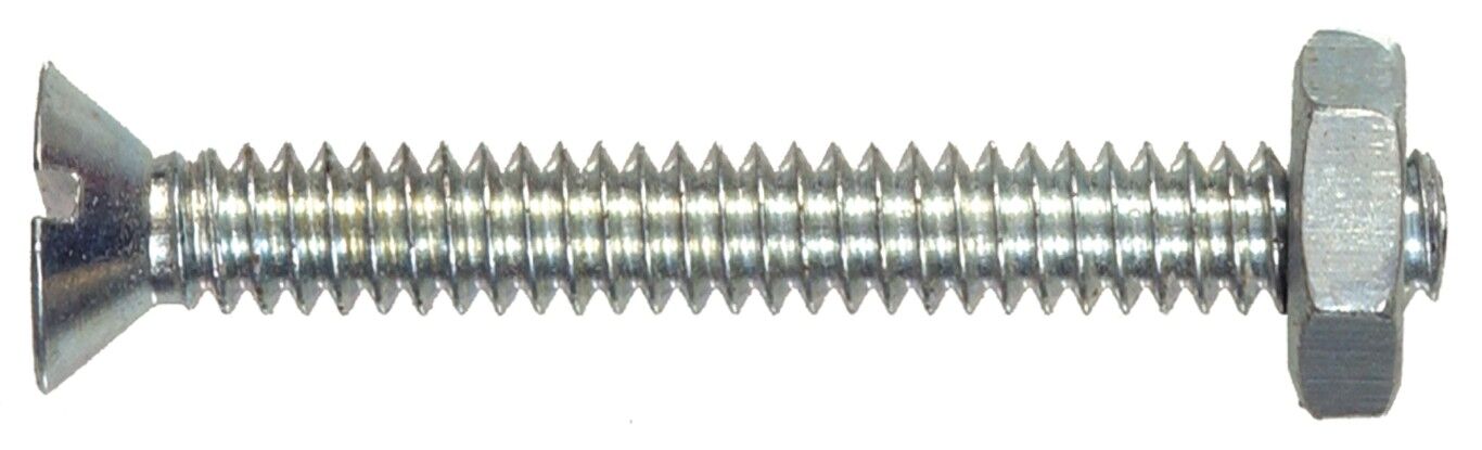 Hillman Stove Bolt Flat Head Phillips With Nut, 1/4-In - 20 x 3/4-In, 6-Pc