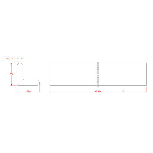 Hillman SteelWorks Weldable Hot-Rolled Steel Angle, 1/8-In x 1/2-In x 3-Ft