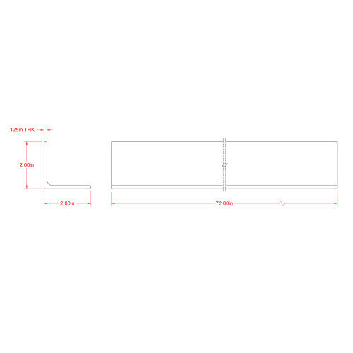 Hillman SteelWorks Weldable Hot-Rolled Steel Angle, 1/8-In X 2-In X 6-Ft