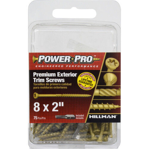 Hillman Power Pro Premium Exterior Trim Screws, #8 X 2-In, 25-Pc