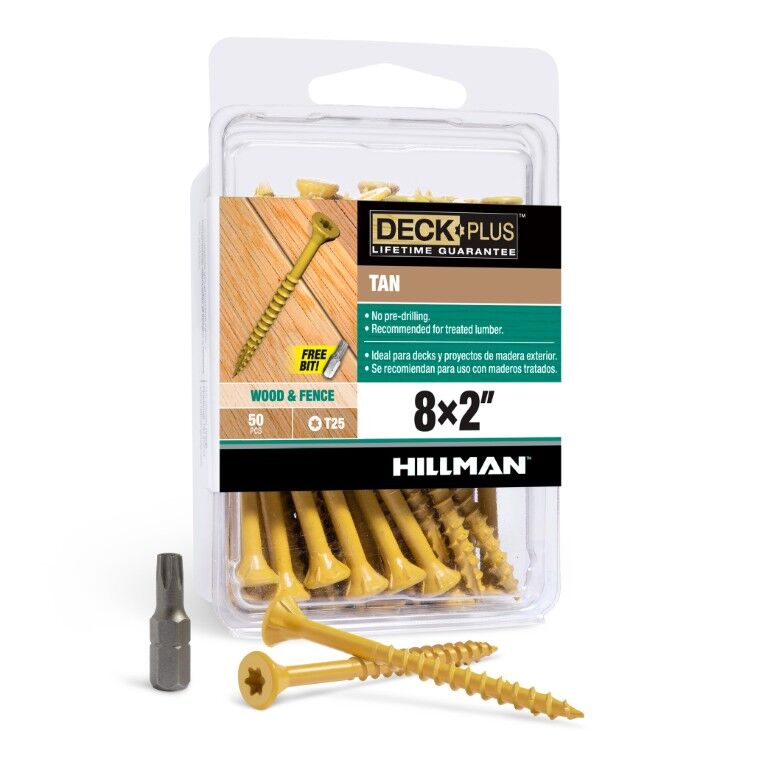 Hillman Deck Plus Tan Deck Screws, #8 x 2-In, 50-Pc