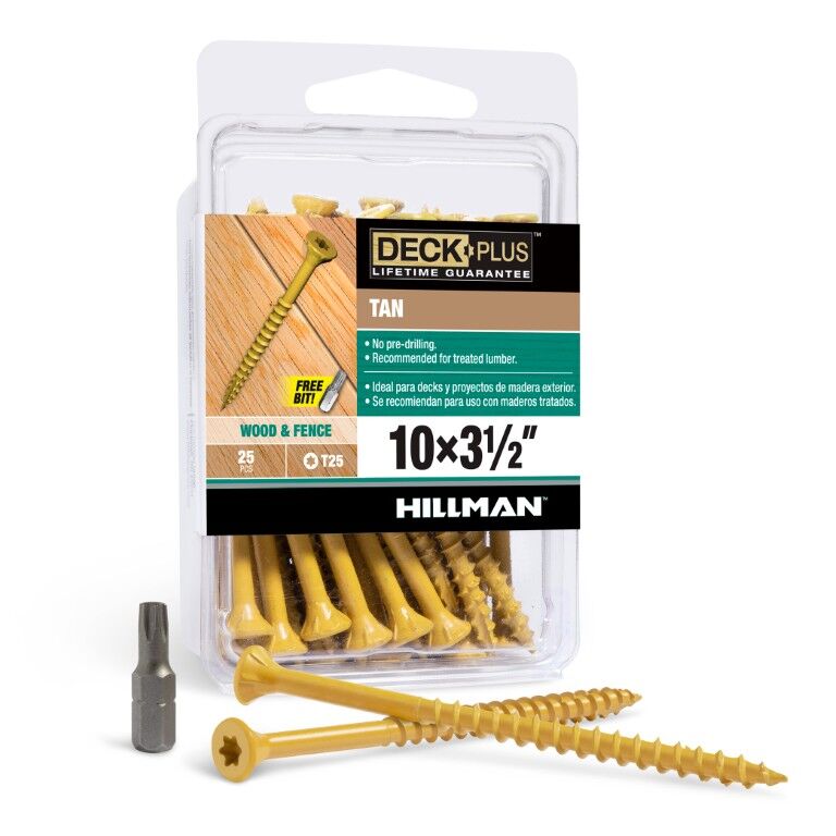 Hillman Deck Plus Tan Deck Screws, #10 x 3 1/2-In, 25-Pc