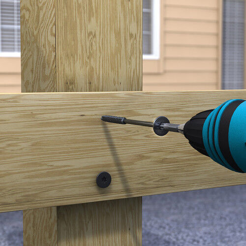 Hillman Power Pro Black Lumber-Tite Heavy Duty Wood Screws, 1/4-In x 12-In, 50-Pk