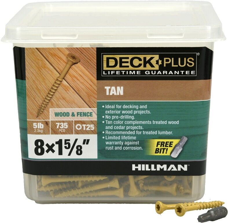 Hillman Deck Plus Tan Deck Screws, #8 x 1-5/8-In, 735-Pk
