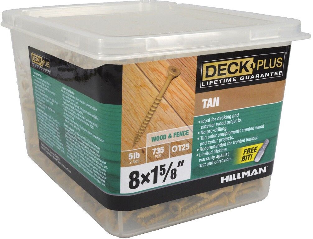 Hillman Deck Plus Tan Deck Screws, #8 x 1-5/8-In, 735-Pk