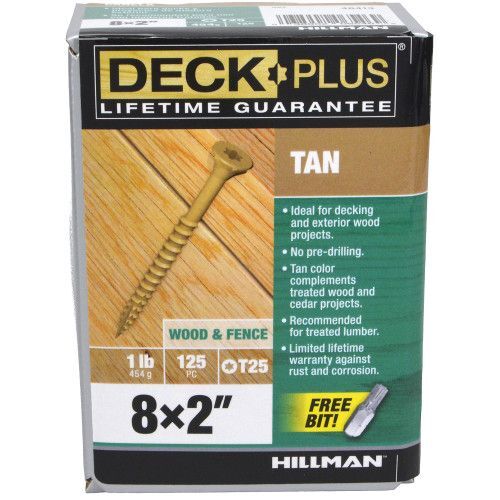 Hillman Deck Plus Tan Deck Screws, #8 x 2-In, 125-Pk