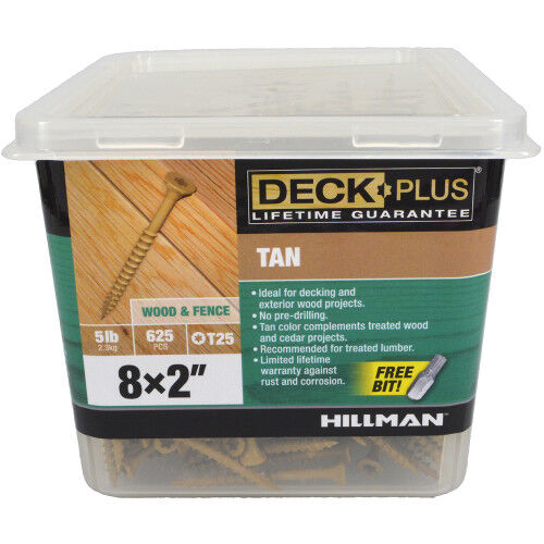 Hillman Deck Plus Tan Deck Screws #8 X 2-In, 5-Lb Box