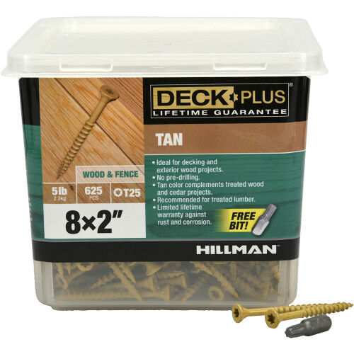Hillman Deck Plus Tan Deck Screws #8 X 2-In, 5-Lb Box