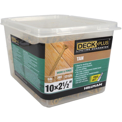 Hillman Deck Plus Tan Deck Screws, #10 x 2 1/2-In, 5-Lb