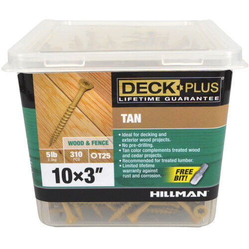 Hillman Deck Plus Tan Deck Screws, #10 X 3-In, 5-Lb
