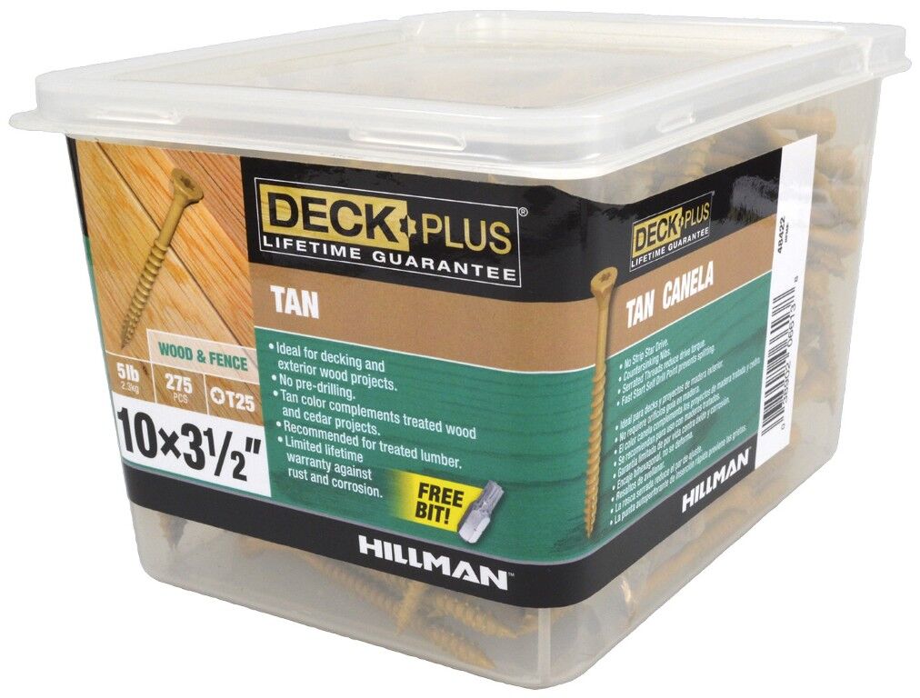 Hillman Deck Plus Tan Deck Screws, #10 x 3 1/2-In, 5-Lb