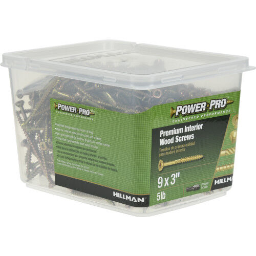 Power Pro #9 X 3-In Premium Interior Wood Screws, 5-Lb